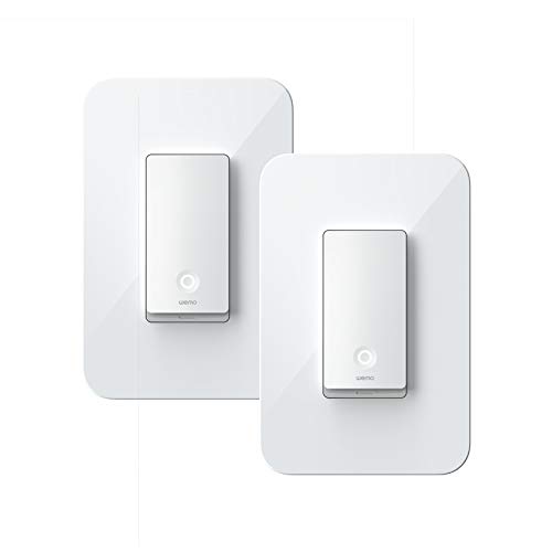 Product Cover Wemo Wi-Fi Light Switch 3-Way 2-Pack Bundle - Control Lighting from Anywhere, Easy In-Wall Installation, Works with Alexa, Google Assistant and Apple HomeKit (WLS0403-BDL)