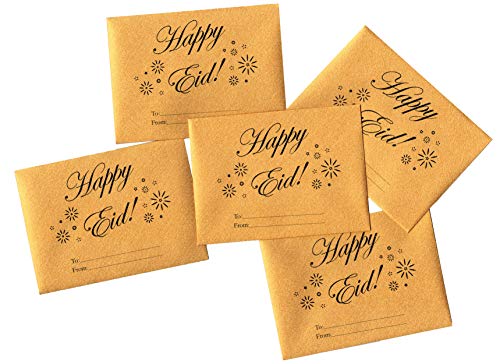 Product Cover Zaffron Eid Holiday Golden Mini Gift Envelopes for Gift Cards and Money (10 pack)