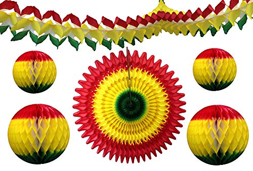 Product Cover 6-Piece Red Yellow Green Rasta Party Decorations