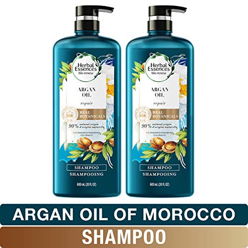 Product Cover Herbal Essences, Repairing Argan Oil Of Morocco Shampoo With Natural Source Ingredients, Color Safe, BioRenew, 20 fl oz, Twin Pack