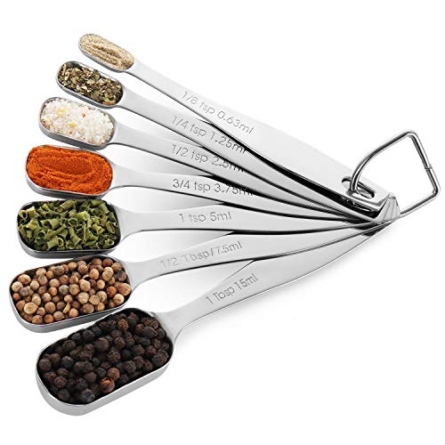 Product Cover Chefrock Measuring Spoons Set of 7 Premium 18/8 Stainless Steel For Dry and Liquid, Fits in Spice Jars