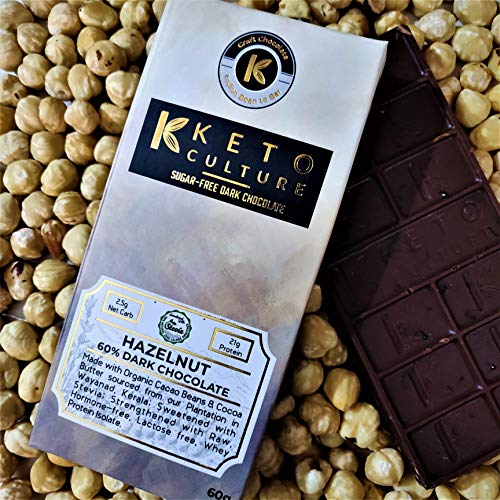 Product Cover Nepenthe Coffee and Chocolates The Keto Sugar-Free Unsweetened Hazelnut Dark Chocolate,  60 g