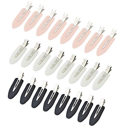 Product Cover Wobe 24 Pcs No Bend Hair Clips Pin Curl Clips No Crease Hair Clip for Hairstyle Bangs Finger Waves Makeup Application Hairdressing Hairpins Styling Clips for Hair Salon Black Pink White