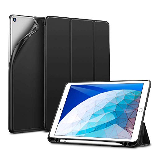 Product Cover ESR Case for iPad Air 3 Case with Pencil Holder, Soft Flexible Rubberized Trifold Smart Case with Pencil Slot Rebound Pencil Series Case Specially Designed for iPad Air 3 10.5