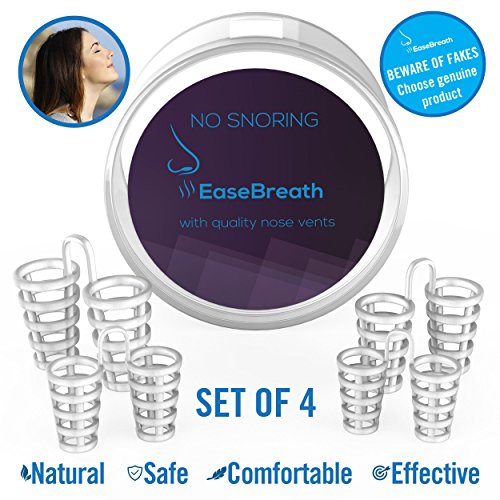 Product Cover Snore Stopper Nose Vents for Men & Women (Set of 4) Nasal Dilators Anti-Snorig Device | Stop Snoring | Flexible, Hygienic, Easy to Use | Home & Travel Sleep Aid | Multiple Sizes