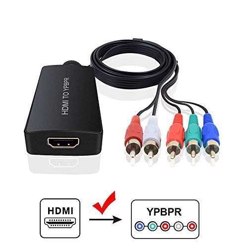 Product Cover HDMI to YPbPr Converter, HDMI to Video Ypbpr Adapter HDMI to Component Converter with YPBPR Cable Power Adapter Compatible for Apple TV, PS3, Roku, Xbox, Fire Stick, DVD Players