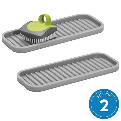 Product Cover iDesign Lineo Kitchen Sink Tray for Sponges, Scrubbers, and Soap - Gray, Pack of 2