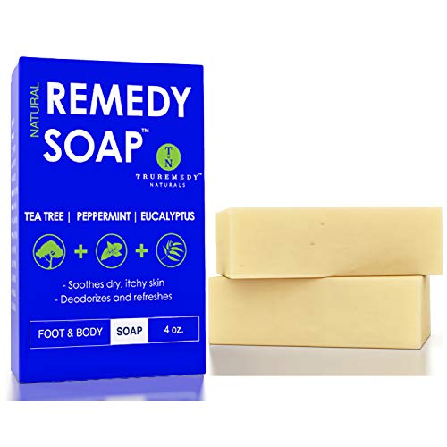 Product Cover Remedy Natural Tea Tree Oil Soap Bar for Men/Women (Pack of 2) - w/Peppermint & Eucalyptus - Face & Body Soap for Acne, Body Odor, Skin Irritations & All Skin Types by Truremedy Naturals