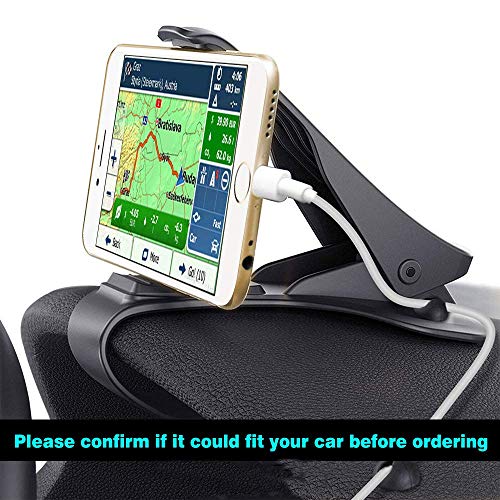 Product Cover Glamore Car Phone Holder, No Blocking for Sight, Design with Cable Clips,Durable Dashboard Car Phone Mount for iPhone X 8 Plus 7 6s SE Samsung Galaxy S5/S6/S7/S8 & Other Smartphone