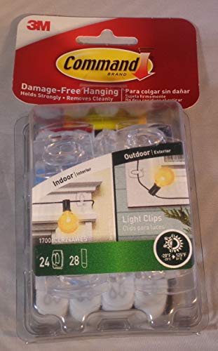 Product Cover 3M Command Hooks Value Pack Indoor Outdoor Clear Light Clips Small Hooks 24 Hooks 28 Strips