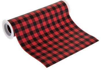 Product Cover Red Black Buffalo Plaid Woodland Check Faux Leather Ribbon (8