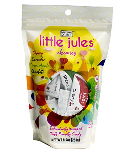 Product Cover Little Jules Sugar Free Tooth Friendly Candy Chews Assorted Flavors Dentist Created Mother Approved with Xylitol, 8.9Oz (253G)