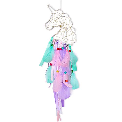 Product Cover QtGirl Unicorn Dream Catcher Handmade Feather Dream Catchers for Girls, Unicorn Room Decor Wall Hanging Home Decoration for Kids Bedroom