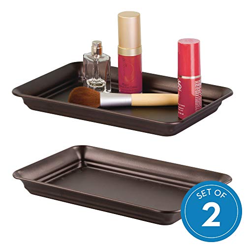 Product Cover iDesign Countertop Guest Towel Tray, Bathroom Vanity Organizer - Bronze, Pack of 2