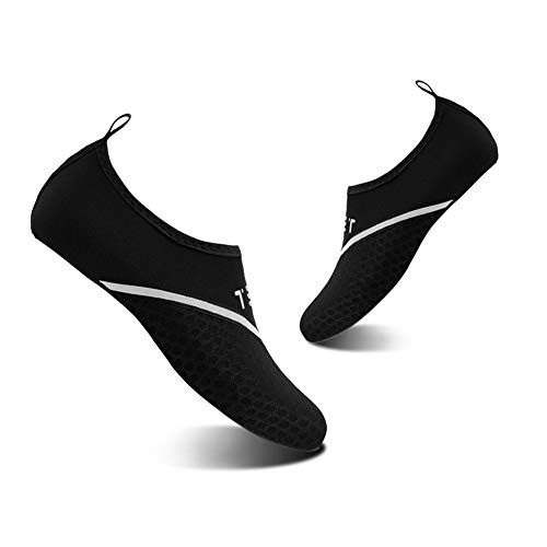 Product Cover YALOX Water Shoes Women's Men's Outdoor Beach Swimming Aqua Socks Quick-Dry Barefoot Shoes Surfing Yoga Pool Exercise(D/XB-Black-42/43EU)