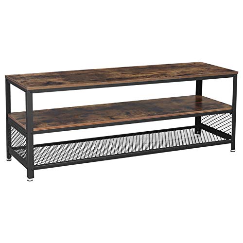 Product Cover VASAGLE BRYCE TV Stand, Lengthened TV Cabinet, Console, Coffee Table with Metal Frame, Wood-Like Grain, Industrial for Living Room, Rustic Brown ULTV50BX