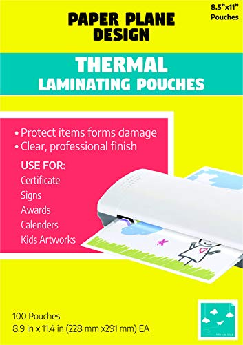 Product Cover Paper Plane Design Universal Thermal Laminating Pouch,80 Micron - A4 Size-100 pcs