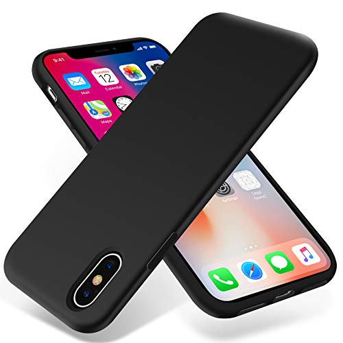 Product Cover OTOFLY iPhone Xs Max Case,Ultra Slim Fit iPhone Case Liquid Silicone Gel Cover with Full Body Protection Anti-Scratch Shockproof Case Compatible with iPhone Xs Max, [Upgraded Version] (Black)