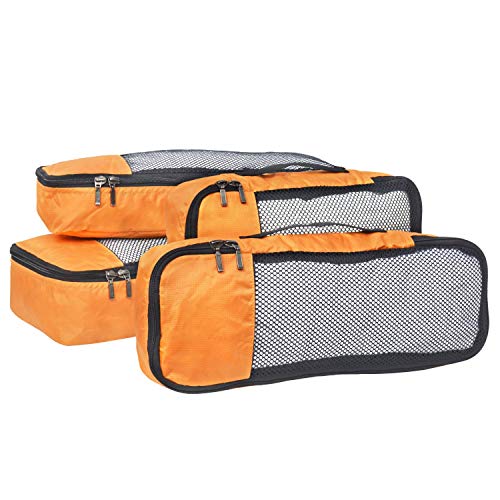 Product Cover FATMUG Packing Cubes/Travel Pouch Bag - Suitcase Organiser Set of 4 (2 Small and 2 Slim) - Orange