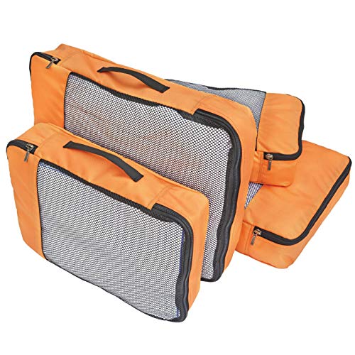 Product Cover FATMUG Packing Cubes Travel Pouch Bag/Clothes Organiser Set of 4(2 Large and 2 Medium) - Orange