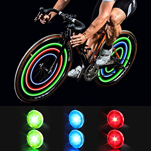 Product Cover MapleSeeker Bike Wheel Lights Bike Spoke Lights with Batteries Included, Waterproof Bicycle Wheel Lights for Safe Cycling, Easy to Install Cool Bike Lights for Wheels (6-Pack 3 Colors)
