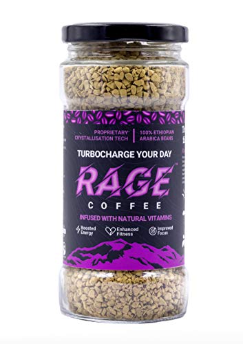 Product Cover Rage Coffee - Premium 100% Ethiopian Arabica Instant Coffee Crystals Infused with Natural Vitamins - 100 GMS | Award Winning Healthy Blend