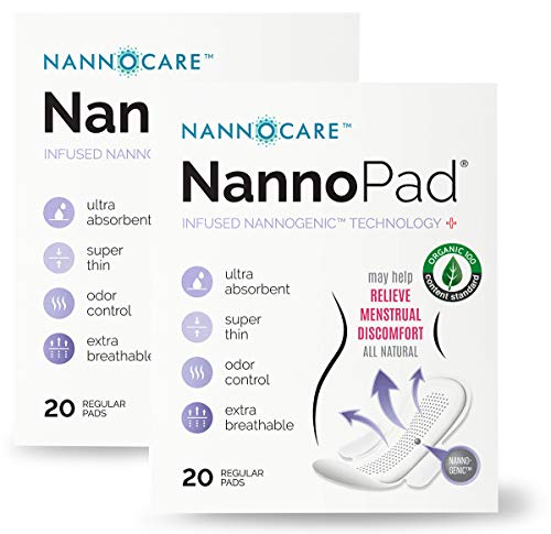 Product Cover NannoPad Regular - Certified Organic Cotton- Far Infrared Technology to Reduce Discomfort - No Dyes, Chlorine Bleach or Fragrances - Minimize Odors and Bacteria