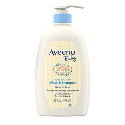 Product Cover Aveeno Baby Gentle Wash & Shampoo with Natural Oat Extract, Tear-Free &, Lightly Scented, 33 fl. oz