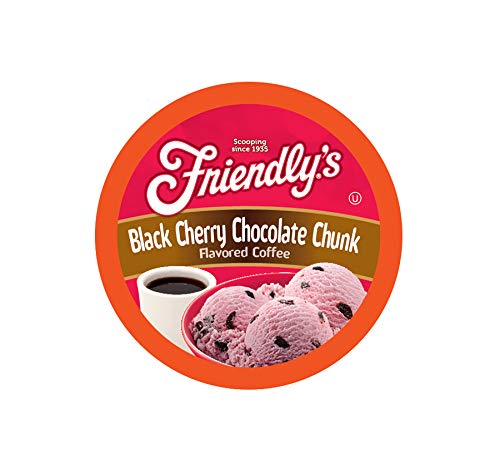 Product Cover Friendly's Cherry Chocolate Flavored Coffee Pods for Keurig K Cup Brewers, Black Cherry Chocolate Chunk, 40 Count