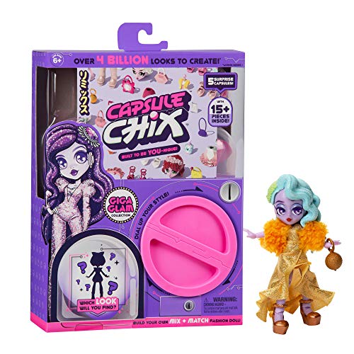 Product Cover Capsule Chix Giga Glam Collection, 4.5 inch Doll with Capsule Machine Unboxing and Mix and Match Fashions and Accessories