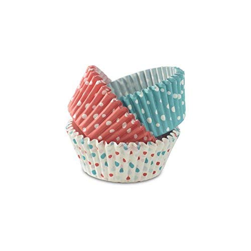 Product Cover Perfect Pricee Baking Greaseproof Muffins Round Paper Cups Cake Microwave or Oven Tray Safe (Multicolour) - Pack of 100 with 1 Plastic Box