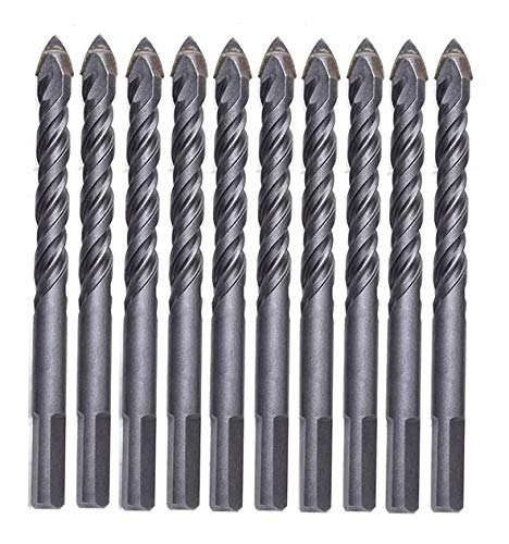 Product Cover Digital Craft 10 PCS Glass Drill Ceramic Tile Drill Bits Set Steel Alloy Impact Drill 6mm Wall Triangle Core Drilling Tool