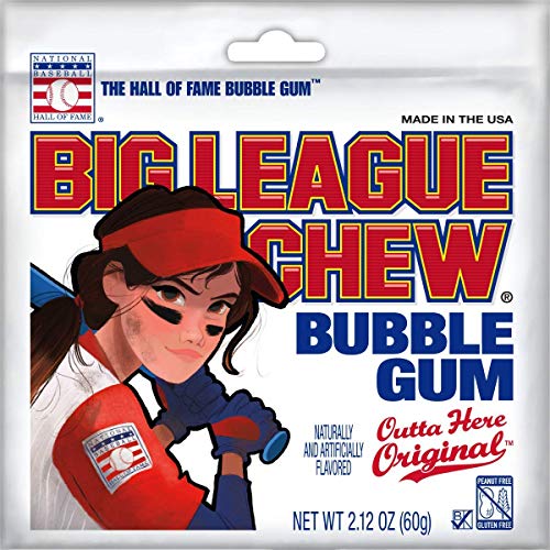 Product Cover Big League Chew Female Softball Outta Here Original Bubble Gum, 2.12-Ounce Pouches (Pack of 12)