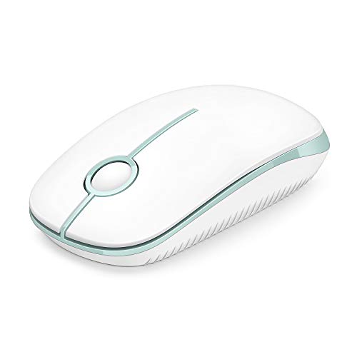 Product Cover Jelly Comb 2.4G Slim Wireless Mouse with Nano Receiver, Less Noise, Portable Mobile Optical Mice for Notebook, PC, Laptop, Computer, MacBook (White and Powder Green)