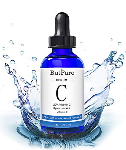Product Cover ButPure Vitamin C Serum For Face With Hyaluronic Acid and Vitamin E - Natural Moisturizing Facial Skin brightening Serum - Reduce Dark Circle, Fine Line and Sun Damage - Vegan Friendly - 1 oz