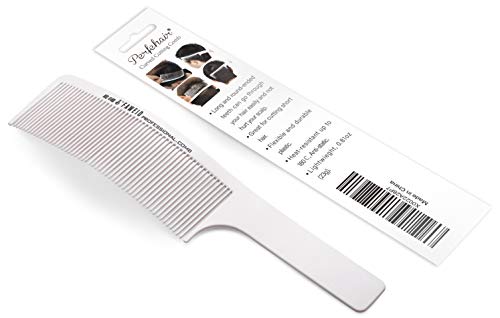 Product Cover Curved Barber Clipper Comb, Flat Top Hair Cutting Comb for Men -White
