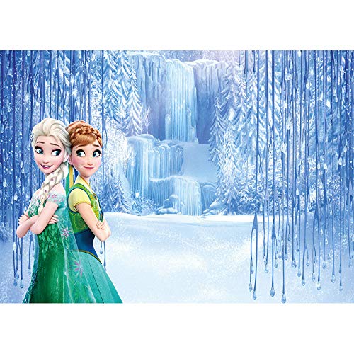 Product Cover Photography Background 3x5ft Frozen Theme Photo Backdrop for Baby Shower Seamless Photo Background Vinyl Anna and Elsa Disney Princess Backdrops for Birthday Party