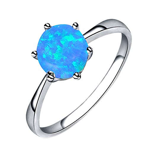 Product Cover Aunimeifly Women's Simple Jewelry Filled Wedding Engagement Six-Claw Inlay Opal Ring