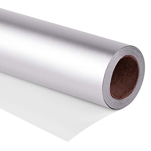 Product Cover RUSPEPA Gift Wrapping Paper Roll - 81.5 Sq Ft Matte Silver for Wedding,Birthday, Shower, Congrats, and Holiday Gifts-30Inch X 32.8Feet