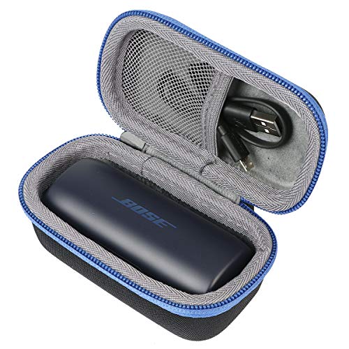 Product Cover co2crea Hard Travel Case for Bose SoundSport Free Truly Wireless Sport Headphones (Black Case + Blue Zipper)