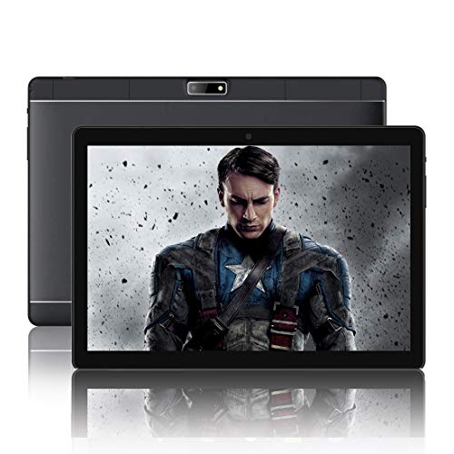 Product Cover 10 Inch Tablet, ZONKO 3G Phone Call Tablet Unlocked with Dual Sim Card Slots, Android 9.0, 1280x800 IPS Screen, WiFi, 2 GB RAM, 32 GB Storage, Quad Core CPU, Bluetooth, GPS, 5MP Rear Camera -Black