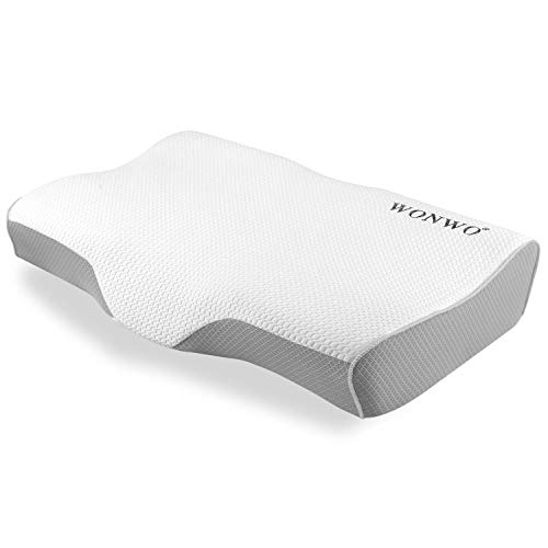 Product Cover Wonwo Memory Foam Pillow, Orthopedic Pillow, Cervical Contour Bed Pillows for Sleeping, Neck Support Pillow for Neck Pain with Washable Breathable Pillowcase