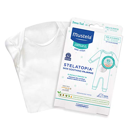 Product Cover Mustela Stelatopia Skin Soothing Pajamas, Organic Cotton Baby Pajamas for Eczema-Prone Skin, Reduce Desire to Scratch, 1-Pack