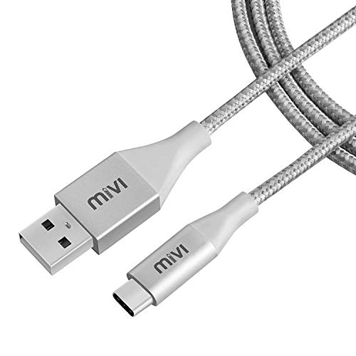 Product Cover Mivi 6 Feet Type C Cable with Khali Tough Bullet Proof Material (Silver)