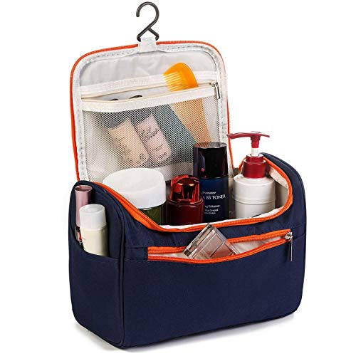 Product Cover PETRICE Multifunctional Travel Bag Extra Large Makeup Organiser Cosmetic Case Household Grooming Kit Storage Travel Kit Pack with Hook,Travel bag for women travel, makeup bag (Navy Blue)