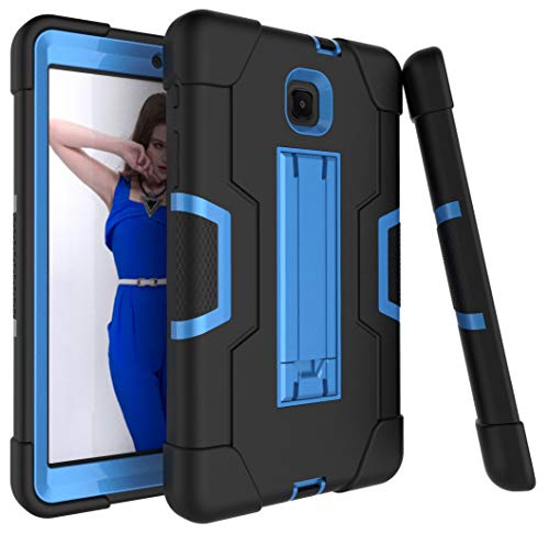 Product Cover Galaxy Tab A 8.0 case 2018, Bingcok Full-Body Hybrid Shockproof Drop Protection Cover with Kickstand for Samsung Galaxy Tab A 8.0 2018 Model SM-T387 Verizon/Sprint/T-Mobile (Black+Blue)
