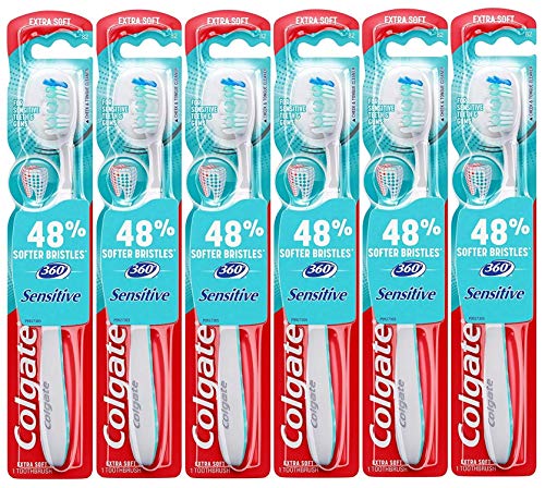 Product Cover Colgate 360 Enamel Health Sensitive Toothbrush, Compact Head, Extra Soft - Pack of 6