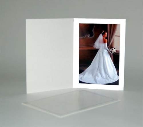 Product Cover shopwise2000 New Cardboard Photo Folder for a 5x7 Photo - White Stock - Pack of 100