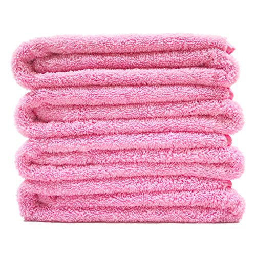 Product Cover Polyte Premium Quick Dry Lint Free Microfiber Bath Towel, 57 x 30 in, Set of 4 (Pink)