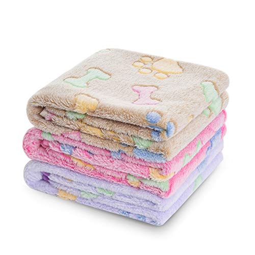 Product Cover luciphia Blankets Super Soft Fluffy Premium Fleece Pet Blanket Flannel Throw for Dog Puppy Cat (Medium, Bone)